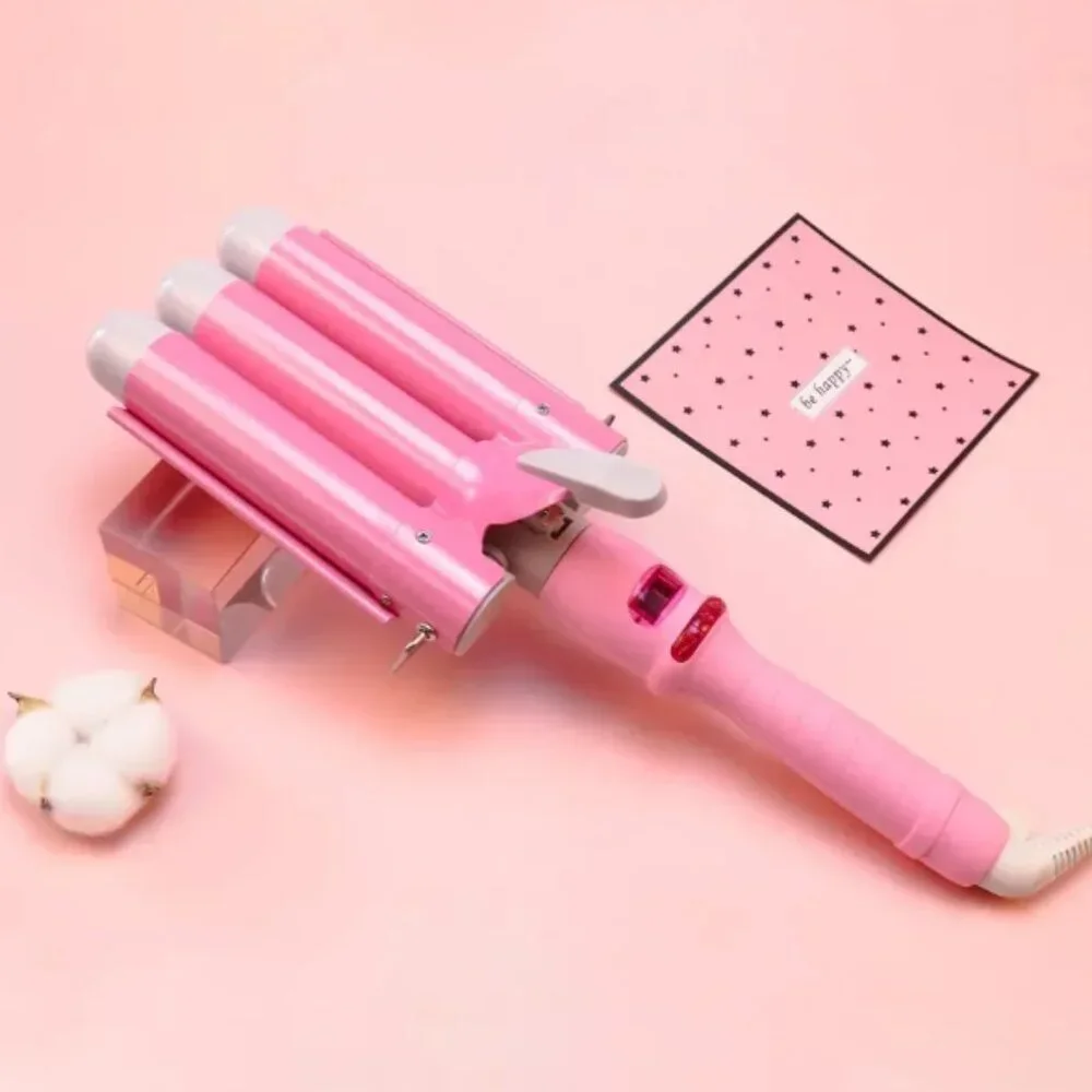 Wave Ceramic Triple Barrel Curling Iron Wand with LCD Display - Picture 1 of 6